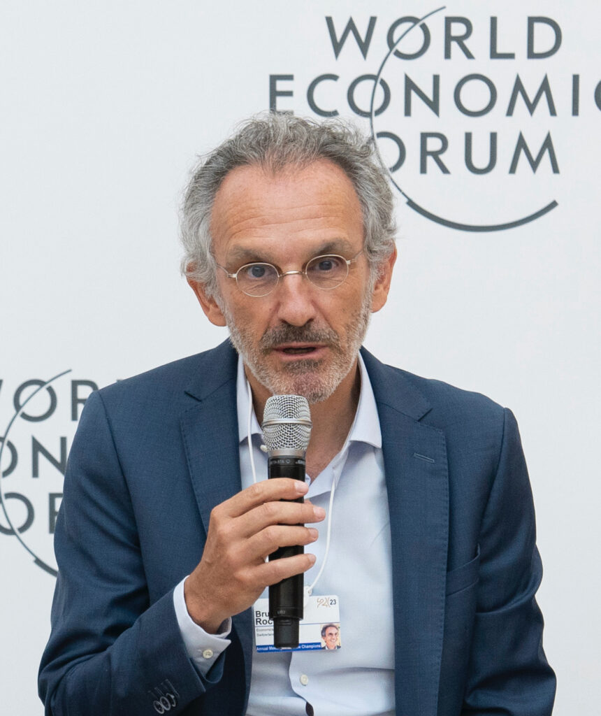 Bruno Roche speaking at the 2023 World Economic Forum